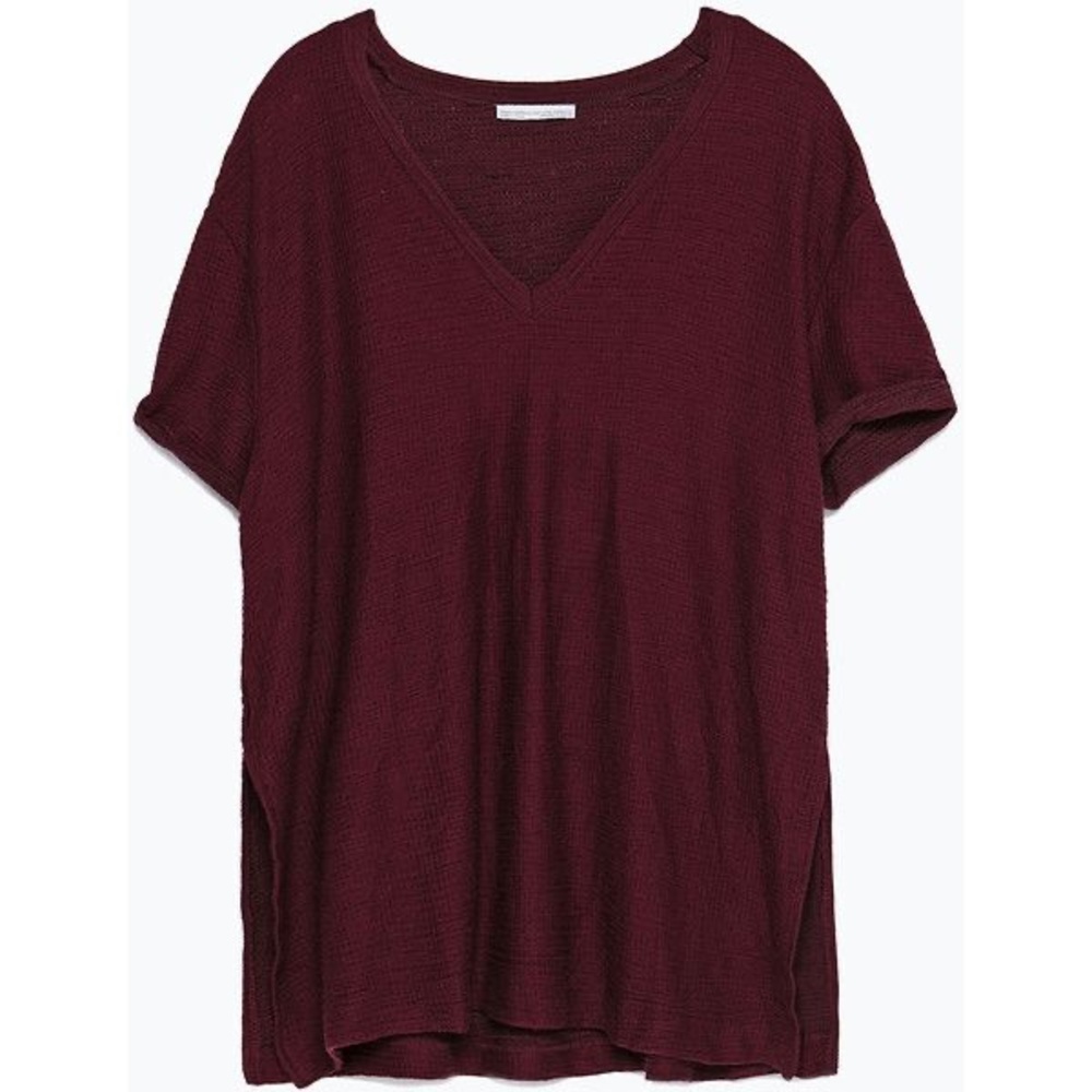 zara burgundy t-shirt